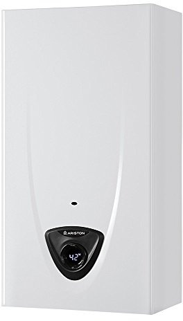 Ariston Thermo 3632215 scaldabagno Fast Evo ONT a Batteria 11 erp istantaneo alimentata a metano, Bianco