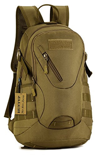 Huntvp Molle Taktischer Tagesrucksack / Schulranzen, 20 L, Armeeausrüstung, für Wandern / Camping / Trekking , braun
