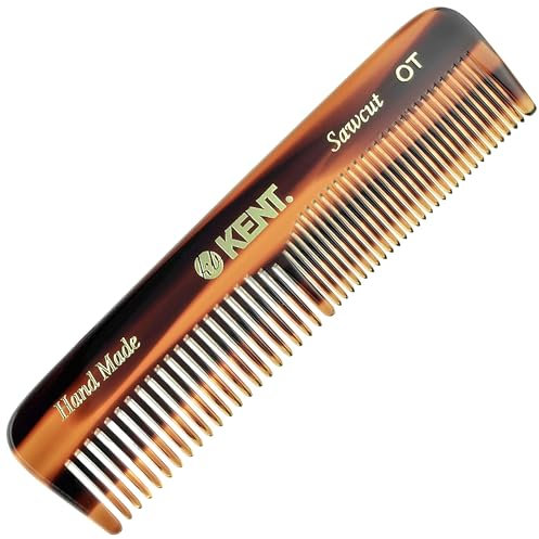 Kent Handgefertigter Taschenkamm für Herren, grob und fein gezahnt, 11 cm, 1 Stück