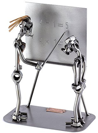 Steelman24 I Schraubenmännchen Lehrerin Mit Schüler I Made in Germany I Handarbeit I Geschenkidee I Stahlfigur I Metallfigur I Metallmännchen