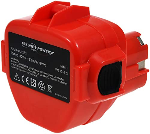 akku-net Batteria per Makita Trapano Avvitatore a percussione 8270DWALE, 12V, NiMH