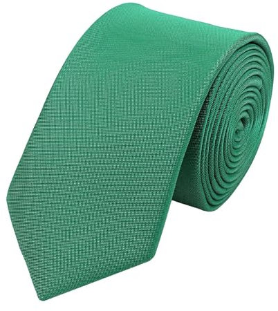 Fabio Farini - einfarbige elegante Unicolor Krawatten für Herren - 6cm/8cm zur Auswahl Grün Grün-türkis Schmal (6cm)