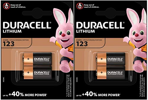 Duracell Ultra Lithium Lot de 4 piles CR123 3 V pour appareil photo numérique – équivalentes à DL123, EL123A, CR123A et CR17345