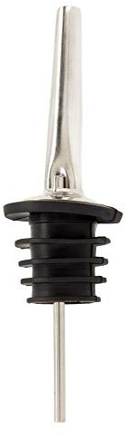 TRIXES Professional Bottle Pourer for Spirits, Wine, Liquor, Olive Oil, Syrup Bottle, Sturdy Stainless Steel with Rubber Stopper- Universal Accessories