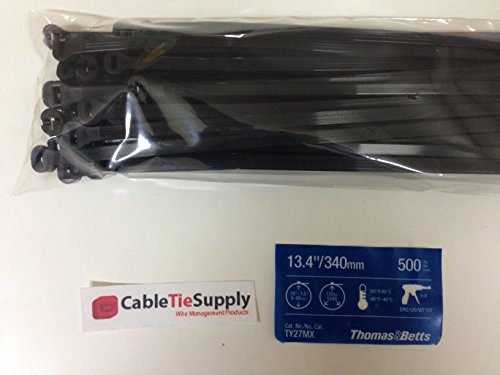 Thomas & Betts ty527mx Kabelbinder schockstufen 33 cm UV-beständig Nylon schwarz mit Edelstahl Verriegelung Verteiler kabel Pack (50 Pack)