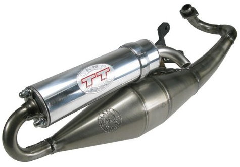 Impianto di scarico LEOVINCE HAND MADE TT per Gilera Runner 50/STALKER/ICE/Piaggio NRG (Alt)/NRG MC2/Zip II KAT/NTT/APRILIA SR50R Factory/DERBI GP1/NRG MC3 KAT, con marchio di controllo E
