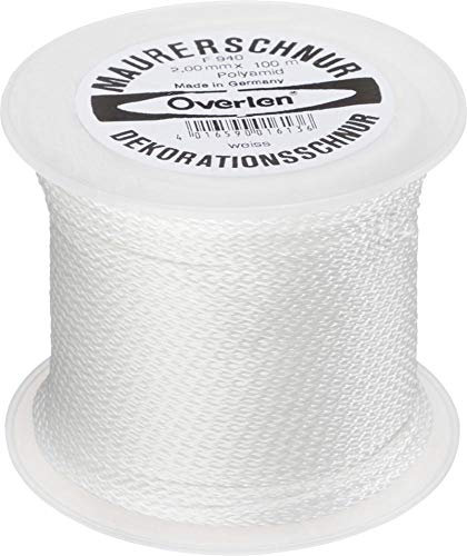 Overmann 094002000101000AA Maurerkordel 2 mm x 100 m aus Polyamid, Weiß