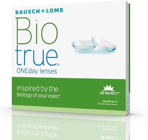 Bausch und Lomb Biotrue ONEday Tageslinsen, sphärische Kontaktlinsen, weich, 90 Stück BC 8.6 mm/DIA 14.2 / -6.5 Dioptrien