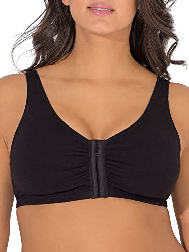 Fruit of the Loom Damen Front Close Builtup Bra Sport-BH, Undurchsichtige, schwarzer Farbton, 105