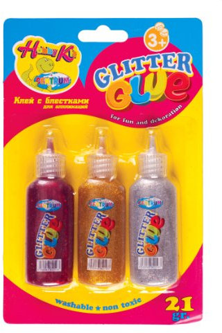 Glitter Glue fro Decoration 21gm, 3 bottle Blister pack (84155) by Jms Photos
