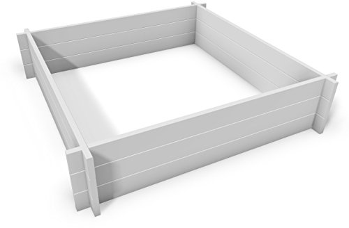 Vita Hudson 48W x 48L Screwless Vinyl Garden Bed, White