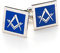 Blau Moderne Manschettenknöpfe Freimaurer Set, Cufflink Box