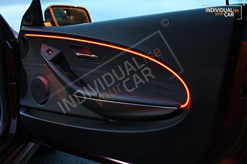 INDIVIDUALise your CAR Türen EL Ambiente Lichtleiste Set Ambientebeleuchtung Innenraumbeleuchtung für 6er E63 E64 (Amber)