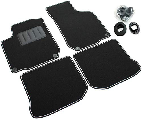 ilTappetoAuto by Fabbri 3 - SPRINT04006 - Tapis de Voiture sur Mesure en Moquette Noire Compatible avec Golf IV, New Beetle, Leon I et Bora