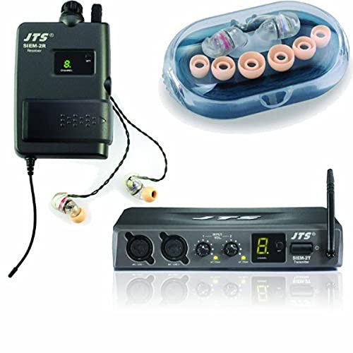 JTS SIEM-2 (Trasmettitore SIEM-2T / Ricevitore SIEM-2R / Ear Monitor IE-1) - Sistema In-Ear Monitor Profess. Wireless UHF PLL operativita' 60 mt, Nero