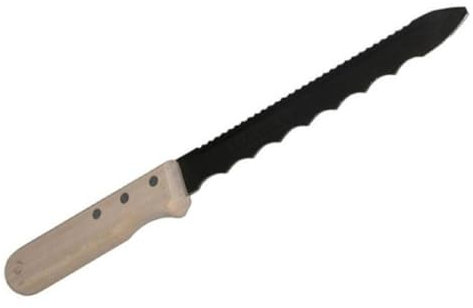 Sanpro Couteau isolant double face de 280 mm pour couper facilement les matériaux isolants (couteau isolant, lame ondulée, polystyrène, laine de verre, laine de roche)