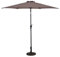 COSTWAY Sonnenschirm 270 cm, Gartenschirm mit Kurbel, beidseitig um 35° knickbar, Terrassenschirm mit 8 Rippen, Marktschirm für Garten, Balkon, Terrasse, Braun