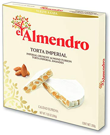 EL Almendro Glutenfrei Torta Imperial Origineller Kuchen mit einer weißen Nougat-Füllung, 200 g