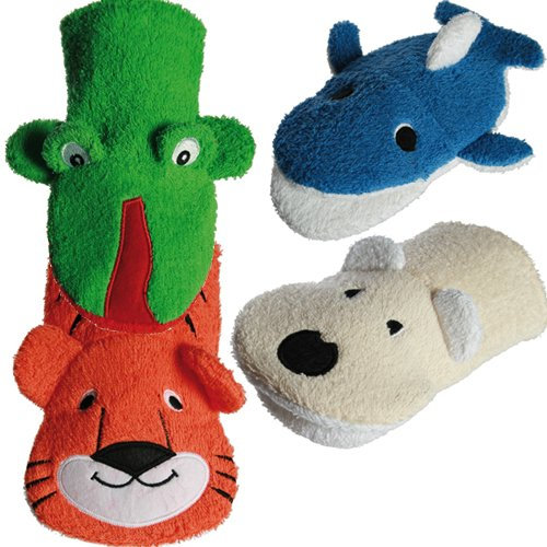 Washing UP Gloves MITT Soft Clean Polish Cloth Food Safe Cleaning Cotton Animal (Tiger)