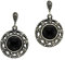 Zeeme Gemstones Damen Ohrhänger 925/- Sterling Silber 2,6cm Rhodiniert Achat schwarz 360221601-1