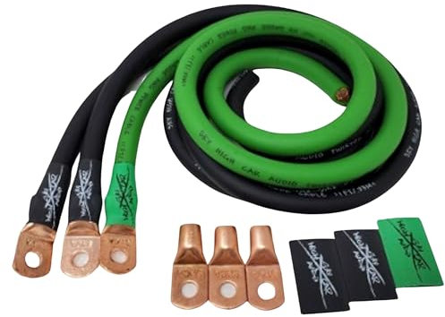 Sky High Übergroße 1/0 Gauge OFC AWG Big 3 Upgrade grün/schwarz Elektrische Verkabelung