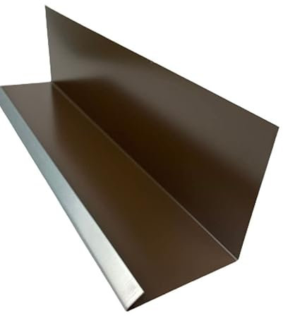 Wandanschlußblech 2 m lang Aluminium farbig 0,8 mm (groß, Braun RAL 8014)
