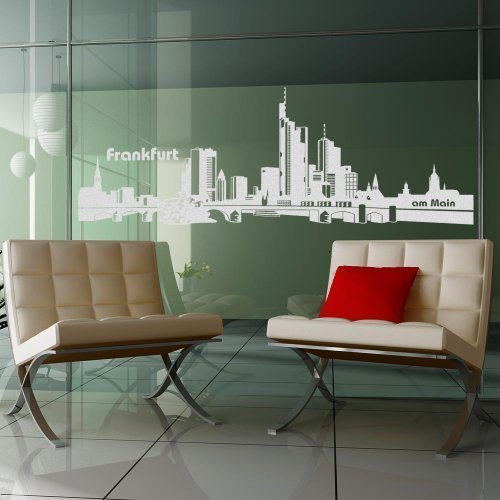 wandtattoo-factory Skyline Frankfurt - 130 x 40cm - Glasdekor