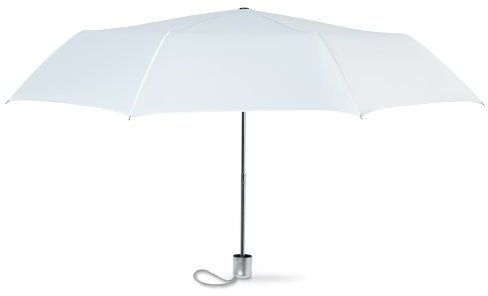 Mini Folding Compact Umbrella with Pouch, Manual Opening Regenschirm, 94 cm, Weiß (White)