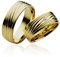 2x JC Trauringe Gold Plattiert I Ehe-Ringe mit kostenloser Gravur I Verlobungsringe 6,5mm breit inkl. Etui-Box I Herren-Ring ohne & Damen-Ring mit Zirkonia-Stein I Gr. 48 bis 72 I P932