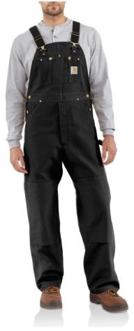 Carhartt Workwear, R01BLK, Salopette Anatra tute, pantaloni da lavoro, formato 48/30, nero