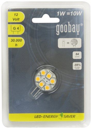 Goobay 30332 LED-Chip für G4 Lampensockel mit 6 SMD LEDs Leuchtfarbe weiß