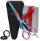 Suvorna 5,5 zoll Multicolor titanium haarschere friseurschere profi - haarschneideschere - hair cutting scissors - barber scissors - friseur schere kinder. Exklusiv für Damen/Herren und Salongebrauch.