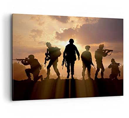 ARTTOR Leinwandbild 100x70cm Wandbild Menschen Militär - 2962