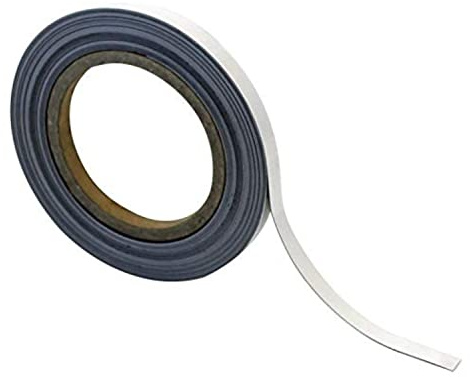 Magnetic Easy-Wipe Racking Strip - Writeable Gloss Vinyl Surface, Easily Cut to Size, Strong Magnetic Backing, Ideal for Warehouse, Office, School, and More - White, 20mm x 10m Roll