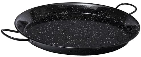 Vaello Campos La Valenciana 46 cm Enameled Steel Paella Pan, Black
