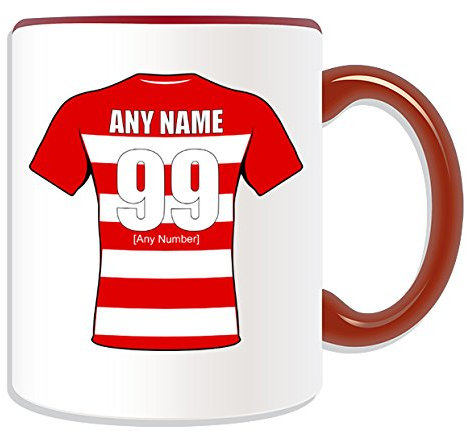 Personalisiertes Geschenk – Gloucester Tasse (Rugby-Union-Club Design Thema, Farbe Optionen) – alle Nachricht/Name auf Ihre einzigartige Tasse, keramik, rot