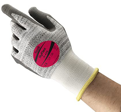 Ansell HyFlex 11-425 Guantes de Trabajo Anticortes, Protección Mecánica y Automotriz o IndustrialProtección Mecánica Industrial, Rendimiento Frente a la Abrasión, Talla XS (12 Pares)