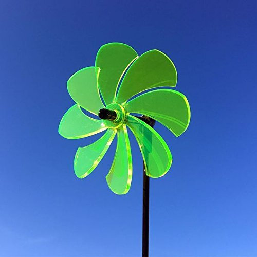 Elliot Lichtzauber - Sonnenfänger Windrad/stehendes Windspiel, 12 cm, inkl. 100 cm Stab, grün