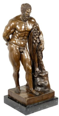 Kunst & Ambiente - Herkules Farnese Figur - Bronzefigur - Signiert - Antike Skulptur - Glykon von Athen - Nationalmuseum Neapel