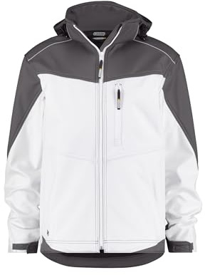 DASSY® Jakarta Zweifarbige Softshell-Jacke - Größe 2XL - WEIß/ZEMENTGRAU