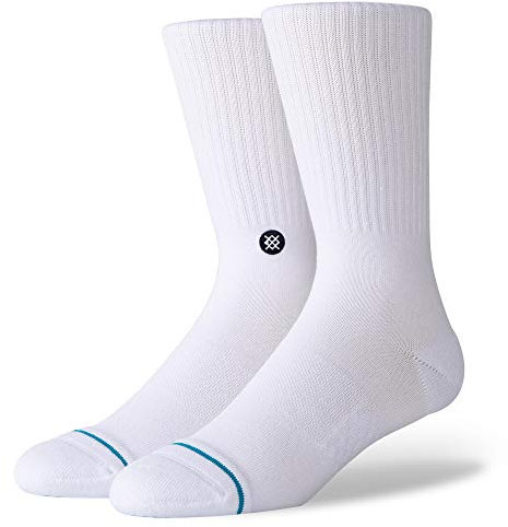 Stance Icon Crew Calzini da Uomo, Bianco, M Unisex-Adulto