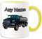 Personalisiertes Geschenk – Tanker Truck Tasse (Design Thema, Farbe Optionen) – Für jede Nachricht/Name auf Treiber für Ihre Einzigartig – Tank LKW schwere Fahrzeug Semi Trailer Benzinkanister Kraftstoff Diesel Gas Automarke LKW, keramik, gelb