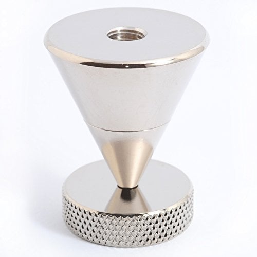 4 Audio & Turntable Isolation Feet - Nickel Plated Hi Fi Isolating & Damping Cones with Floor or Shelf Protection Shoes ISOFEE03