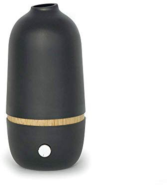 EKOBO - Diffuseur d'Huiles Essentielles - Pour Aromathérapie et Parfum d'Intérieur - Boitier en Fibre de Bambou sans BPA, sans Vernis, sans Plastique - Coloris Noir