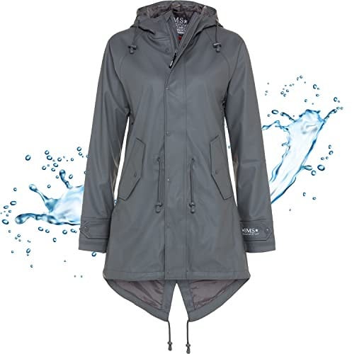 BMS Regenmantel 100% wasserdicht - cool grey - 40
