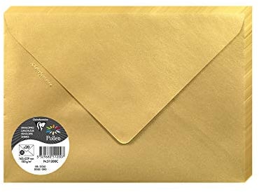 Clairefontaine - Ref 51200C - Pollen Iridescent Envelopes (Pack of 20) - C5 in Size, 120gsm Paper, Suitable for Use with Inkjet or Laser Printers - Gold