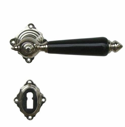 Türklinken Messing vernickelt BB Jugendstil Art Deco 15-BB-NS