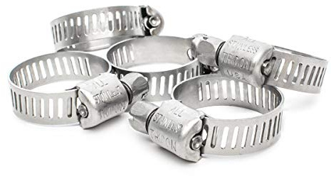 Pisces 5 Pack - 10-16mm Stainless Jubilee Clips to Fit 12.5mm Hose