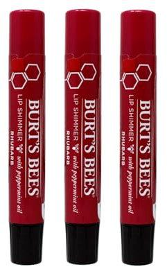 Burt's Bees/Lip Shimmer Rhubarb .09 Oz Pack of 3