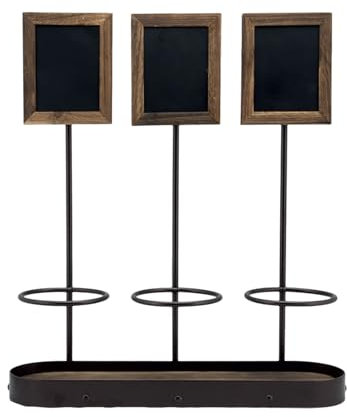 SECURIT - Espositore Porta Bottiglie Con Lavagnette - Per Caffè, Ristoranti, Bar, Negozi - Per 3 Bottiglie - 44,2x39x11,3cm